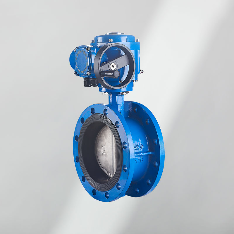 法兰中心板式蝶阀(电动)